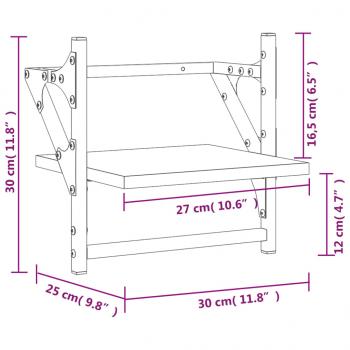 Wandregale mit Stangen 2 Stk. Braun Eichen-Optik 30x25x30 cm