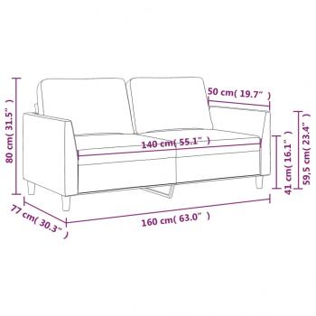 2-Sitzer-Sofa Creme 140 cm Kunstleder