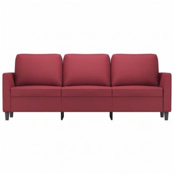 3-Sitzer-Sofa Weinrot 180 cm Kunstleder