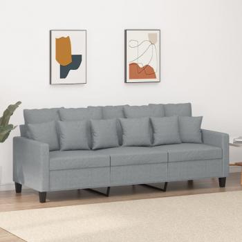 ARDEBO.de - 3-Sitzer-Sofa Hellgrau 180 cm Stoff