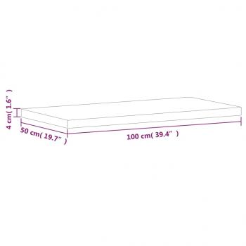 Tischplatte 100x50x4 cm Rechteckig Massivholz Buche