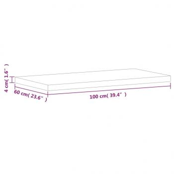 Tischplatte 100x60x4 cm Rechteckig Massivholz Buche