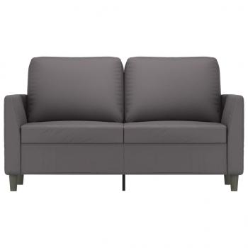 2-Sitzer-Sofa Grau 120 cm Kunstleder