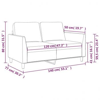 2-Sitzer-Sofa Grau 120 cm Kunstleder