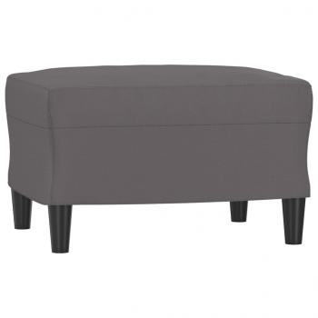 3-Sitzer-Sofa mit Hocker Grau 180 cm Kunstleder