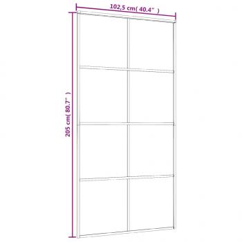 Schiebetür ESG Glas und Aluminium 102,5x205 cm Weiß