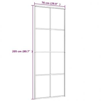 Schiebetür ESG-Mattglas und Aluminium 76x205 cm Weiß