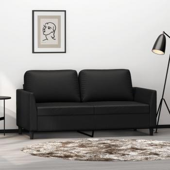 ARDEBO.de - 2-Sitzer-Sofa Schwarz 140 cm Kunstleder