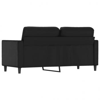 2-Sitzer-Sofa Schwarz 140 cm Kunstleder