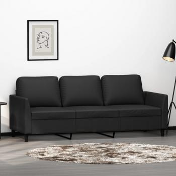 ARDEBO.de - 3-Sitzer-Sofa Schwarz 180 cm Kunstleder