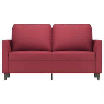 2-Sitzer-Sofa Weinrot 120 cm Kunstleder