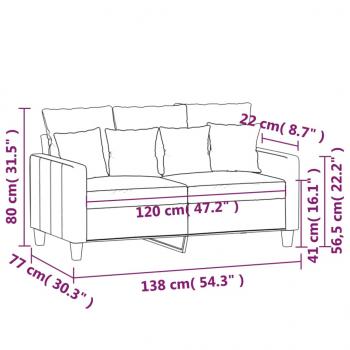 2-Sitzer-Sofa Braun 120 cm Stoff