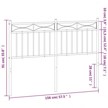 Kopfteil Metall Schwarz 150 cm