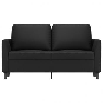 2-Sitzer-Sofa Schwarz 120 cm Kunstleder