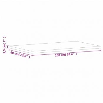 Tischplatte 100x60x2,5 cm Rechteckig Massivholz Buche