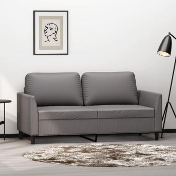 ARDEBO.de - 2-Sitzer-Sofa Grau 140 cm Kunstleder