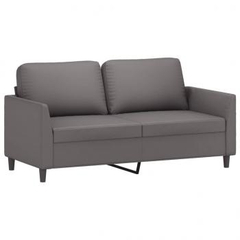 2-Sitzer-Sofa Grau 140 cm Kunstleder