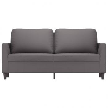 2-Sitzer-Sofa Grau 140 cm Kunstleder