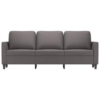 3-Sitzer-Sofa Grau 180 cm Kunstleder