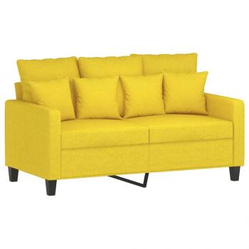 2-Sitzer-Sofa Hellgelb 120 cm Stoff