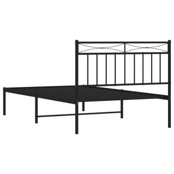 Bettgestell mit Kopfteil Metall Schwarz 107x203 cm