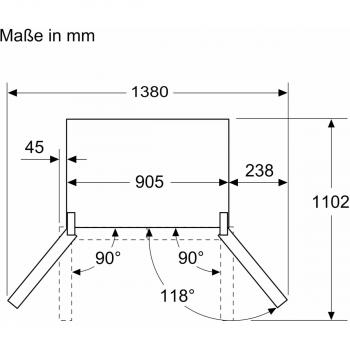 Siemens KF96NAXEA iQ300 Stand Kühl-Gefrierkombination, 91cm breit, 605L, NoFrost, French-Door, Home Connect, antifingerprint blackSteel