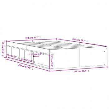 Bettgestell Weiß 120x200 cm