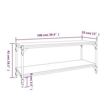 TV-Schrank Grau Sonoma 100x33x41 cm Holzwerkstoff und Stahl