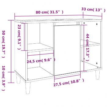 3-tlg. Badmöbel-Set Weiß Holzwerkstoff