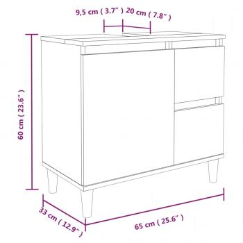 3-tlg. Badmöbel-Set Betongrau Holzwerkstoff