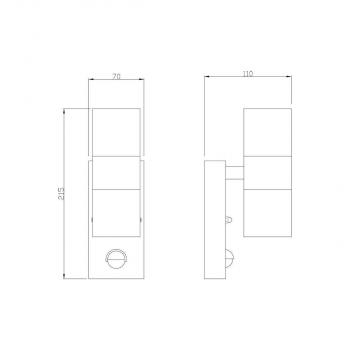 DEKO-LIGHT  Zilly Up and Down Motion Wandaufbauleuchte, 2xmax. 35 W, 220-240 V/AC, 50 / 60 Hz, silber (731007)