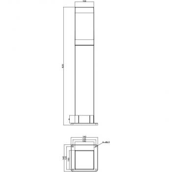 DEKO-LIGHT Energieverteiler, Puka Mana, 620 mm, 3680 W, 1x max. 13 W, 220-240 V/AC, 50 / 60 Hz, grau (733067)