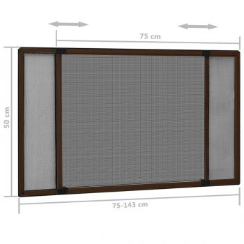 Ausziehbarer Insektenschutz für Fenster Braun (75-143)x50 cm