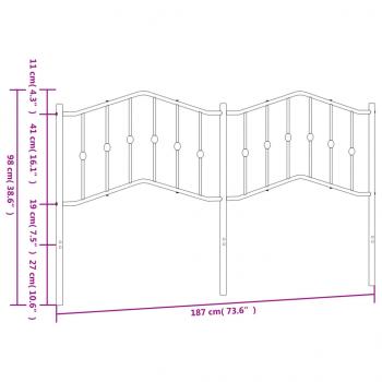 Kopfteil Metall Weiß 180 cm