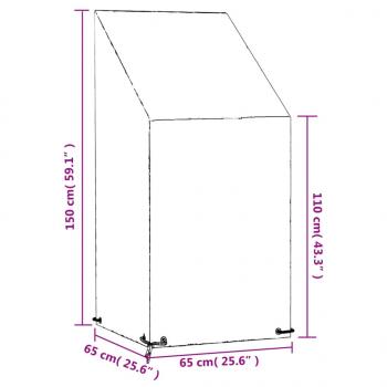 Abdeckung für Gartenstuhl 8 Ösen 65x65x110/150 cm Polyethylen