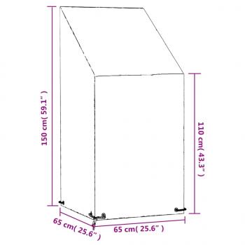 Abdeckungen für Gartenstühle 2 Stk. 8 Ösen 65x65x110/150 cm