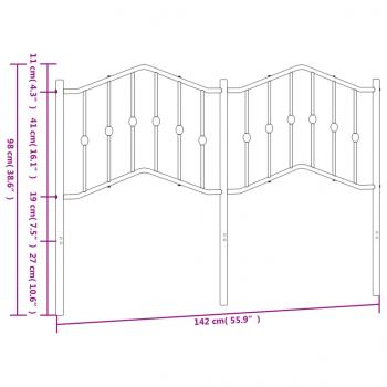 Kopfteil Metall Weiß 135 cm