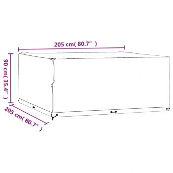 Gartenmöbel-Abdeckung 16 Ösen 205x205x90 cm Quadratisch