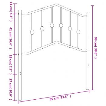 Kopfteil Metall Weiß 80 cm