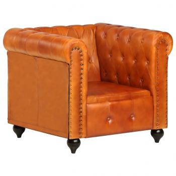 Chesterfield-Sessel Hellbraun Echtleder