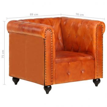 Chesterfield-Sessel Hellbraun Echtleder