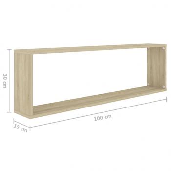 Würfelregale 4 Stk. Sonoma-Eiche 100x15x30 cm Holzwerkstoff