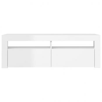 TV-Schrank mit LED-Leuchten Hochglanz-Weiß 120x35x40 cm