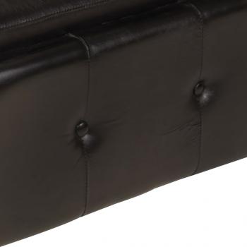 Chesterfield-Sofa 2-Sitzer Schwarz Echtleder