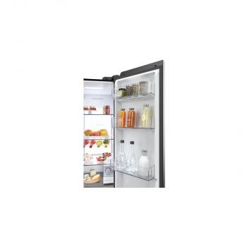 Haier HSW79F18DIPT Stand Side-by-Side Kombination, 90,5 cm breit, 601 L, NoFrost, Wasser-/und Eisspender, Wassertank, Urlaubsfunktion, Schnellkühlen, Schnellgefrieren, Slate black