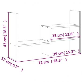 Monitorständer Honigbraun (39-72)x17x43 cm Massivholz Kiefer