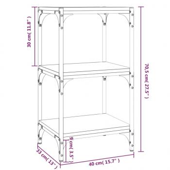 Bücherregal Sonoma-Eiche 40x33x70,5 cm Holzwerkstoff und Stahl