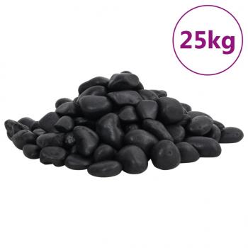 ARDEBO.de - Polierte Kiesel 25 kg Schwarz 2-5 cm