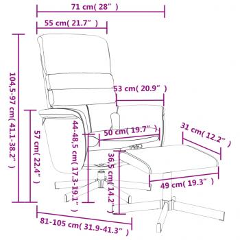 Massagesessel mit Fußhocker Grau Kunstleder