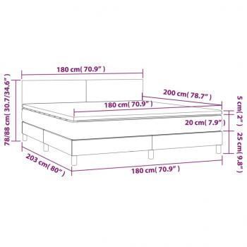 Boxspringbett mit Matratze & LED Blau 180x200 cm Stoff